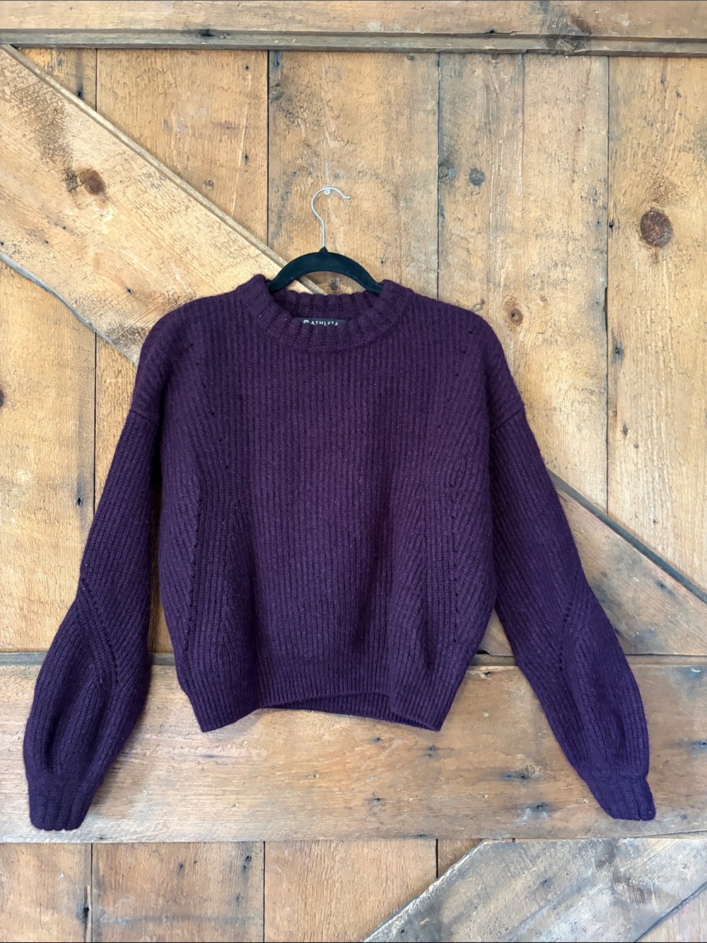 Classic Ribbed Crewneck Sweater - Purple